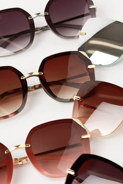 Women's Square Sunglasses with Rhinestone