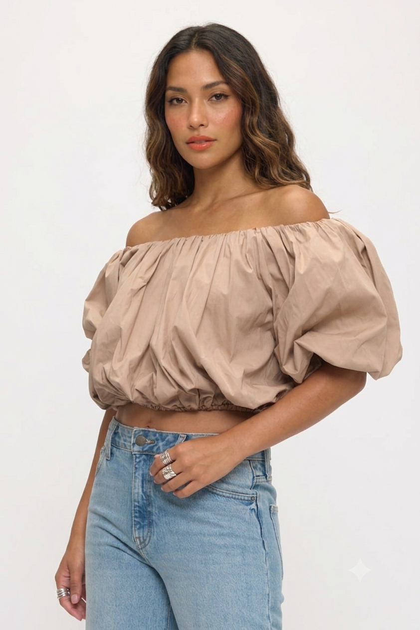 Poplin Bubble Hem  Top