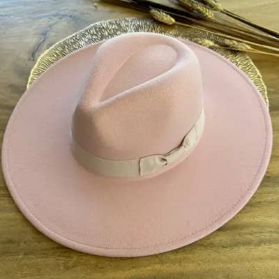 Vegan Felt Panama Hat W/Ribbon