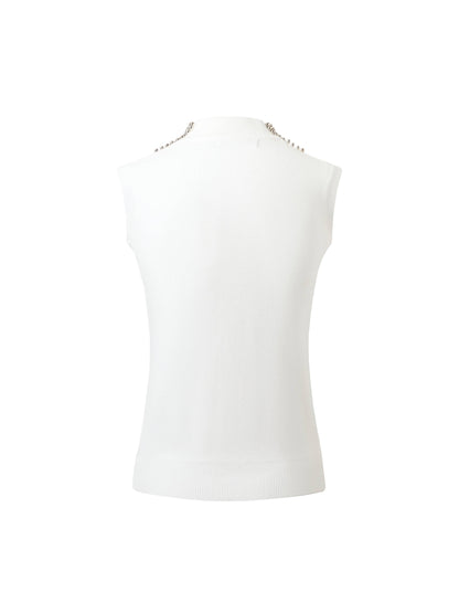 Mock Neck Beaded Sweater