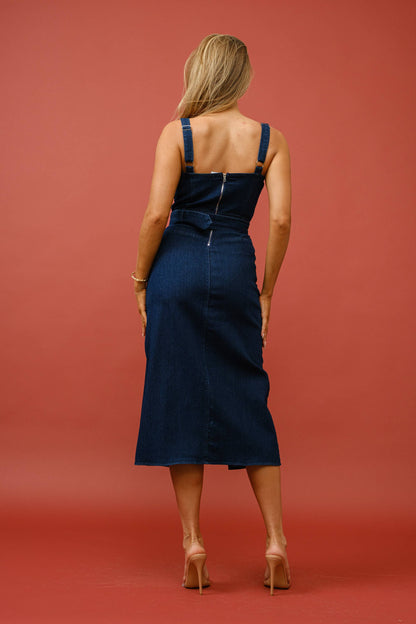 Terica Split Thigh Denim Dress