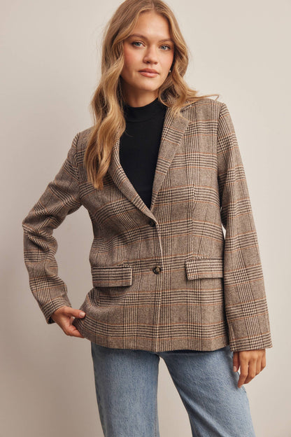 Plaid Tailored Blazer by Forte