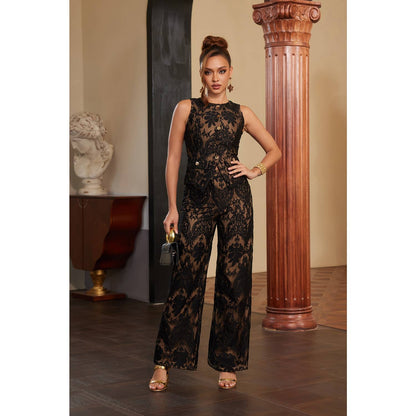 Ariel Elegant Lace Wide Leg Pants
