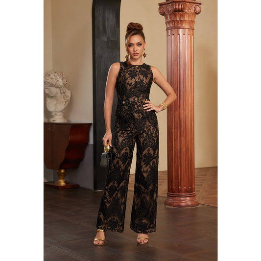 Ariel Elegant Lace Wide Leg Pants
