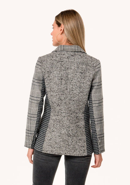 Jennifer Plaid Patchwork Single-Breasted Blazer