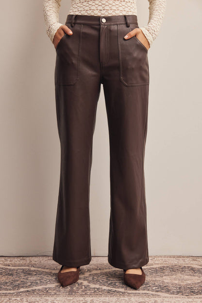 Fanisha Leather Straight Leg Pants by Forte