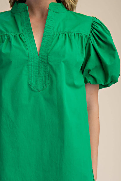 China Bubble Sleeve Mini Dress