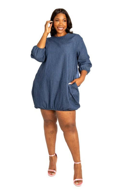 Niesha Washed Bubble Hem Dress