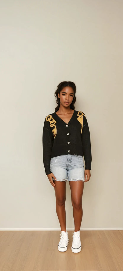 Lock and key cropped cardigan
