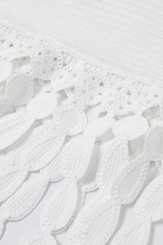 Knit Skirt with Fringe Detail