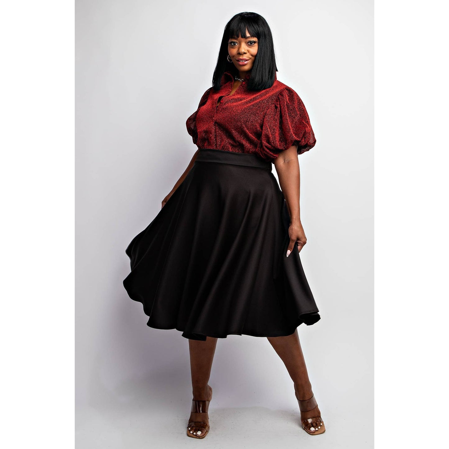 Paula Flare Skirt With Back Zipper