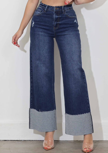 WIDE LEG - Rigid with Comfort Stretch