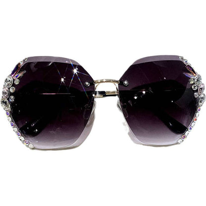 Trendy UV400 Polygon Sunglasses With Rhinestones