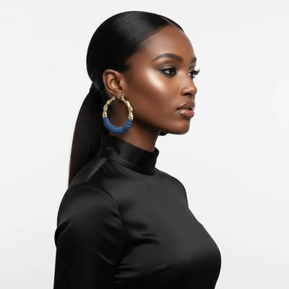Denim & Gold Earrings