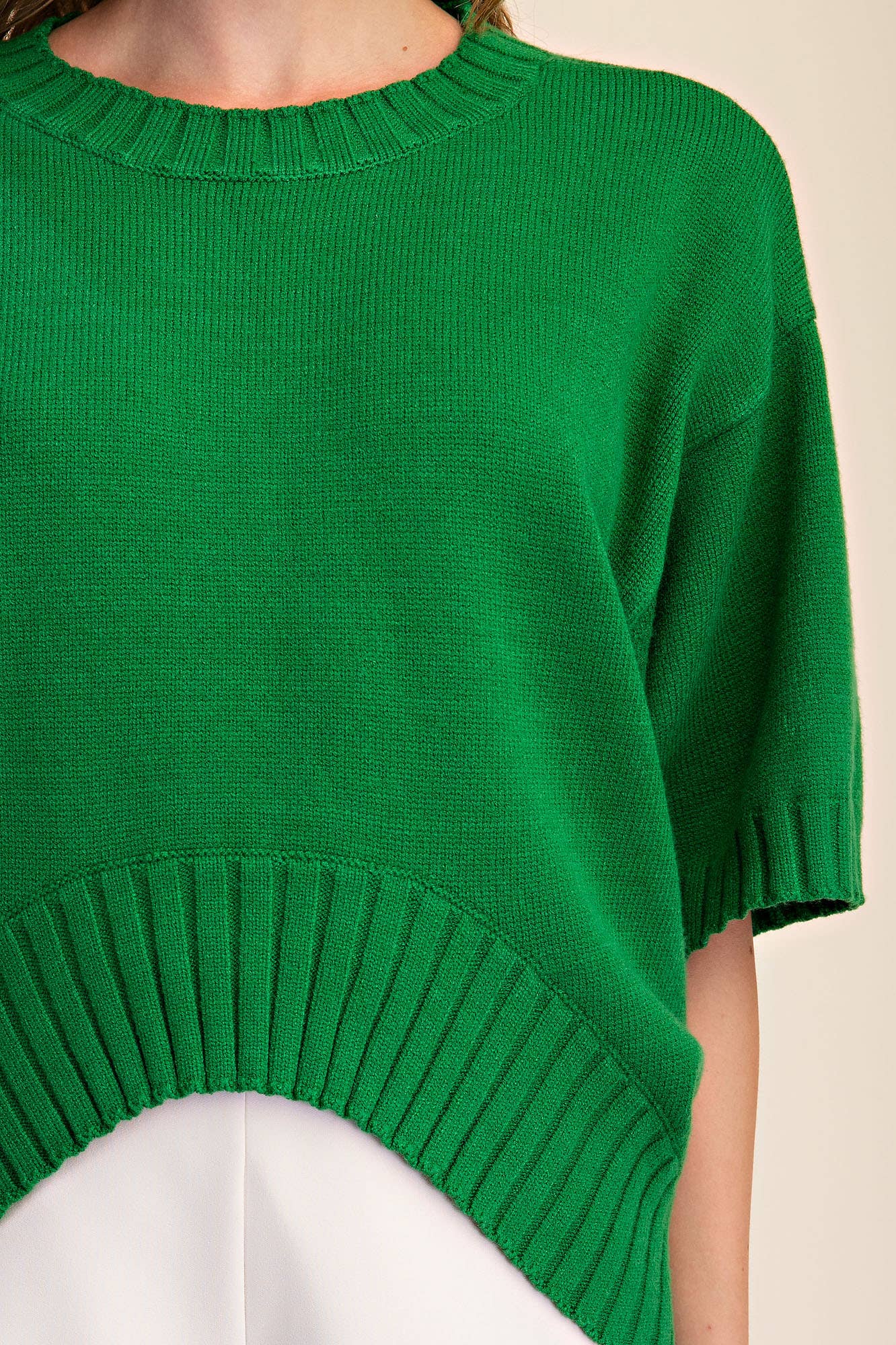 Soft Feel Asymmetric Hem Sweater By Glam Apparel