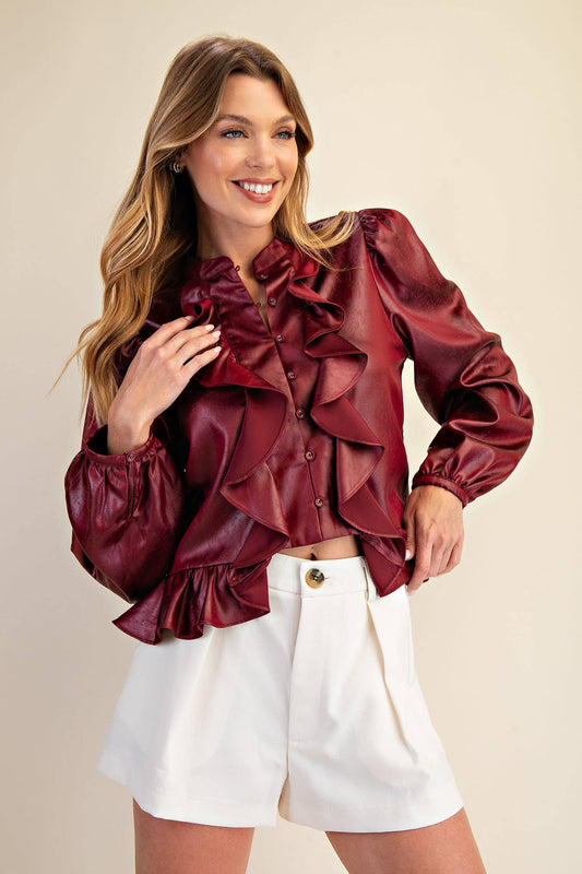 Long Sleeve Ruffle Top