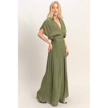 Breezy Collared Wrap Top