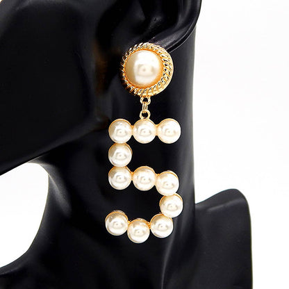 No 5 Bold Glass Chunky Dangling Earrings