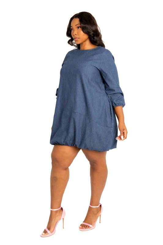 Niesha Washed Bubble Hem Dress