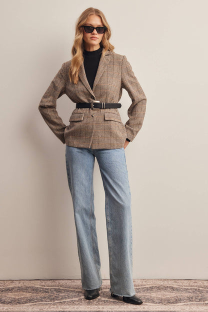 Plaid Tailored Blazer by Forte