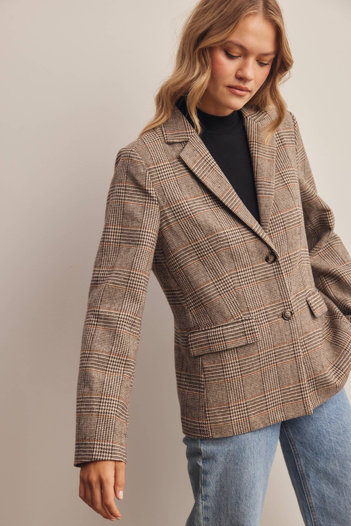 Plaid Tailored Blazer by Forte