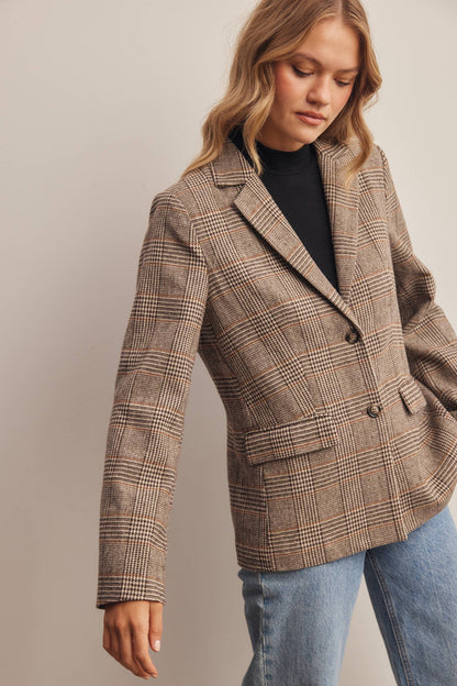 Plaid Tailored Blazer by Forte