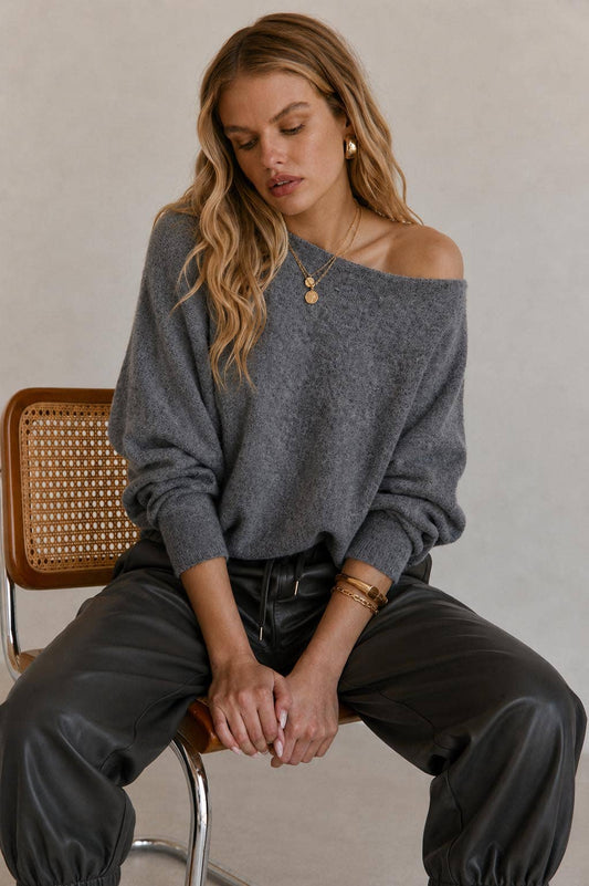 OFF THE SHOULDER LIGHTWEIGHT SWEATER