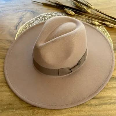 Vegan Felt Panama Hat W/Ribbon