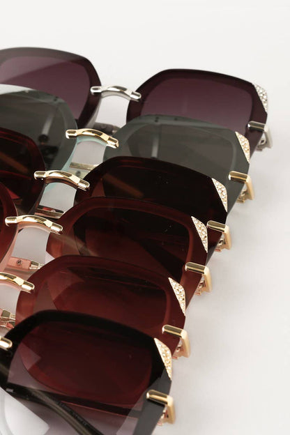 Women's Square Sunglasses with Rhinestone