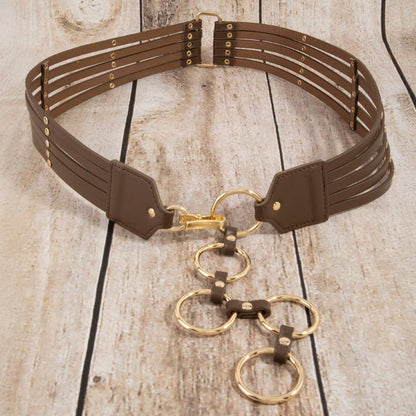 Circle Link Layered Vegan Leather Belt