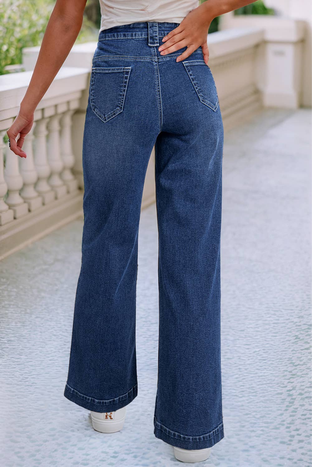 Monica Wide Leg Pocketed High Waist Jeans