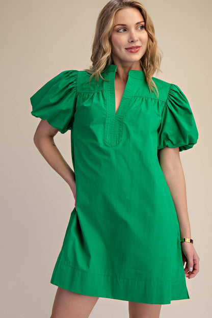 China Bubble Sleeve Mini Dress