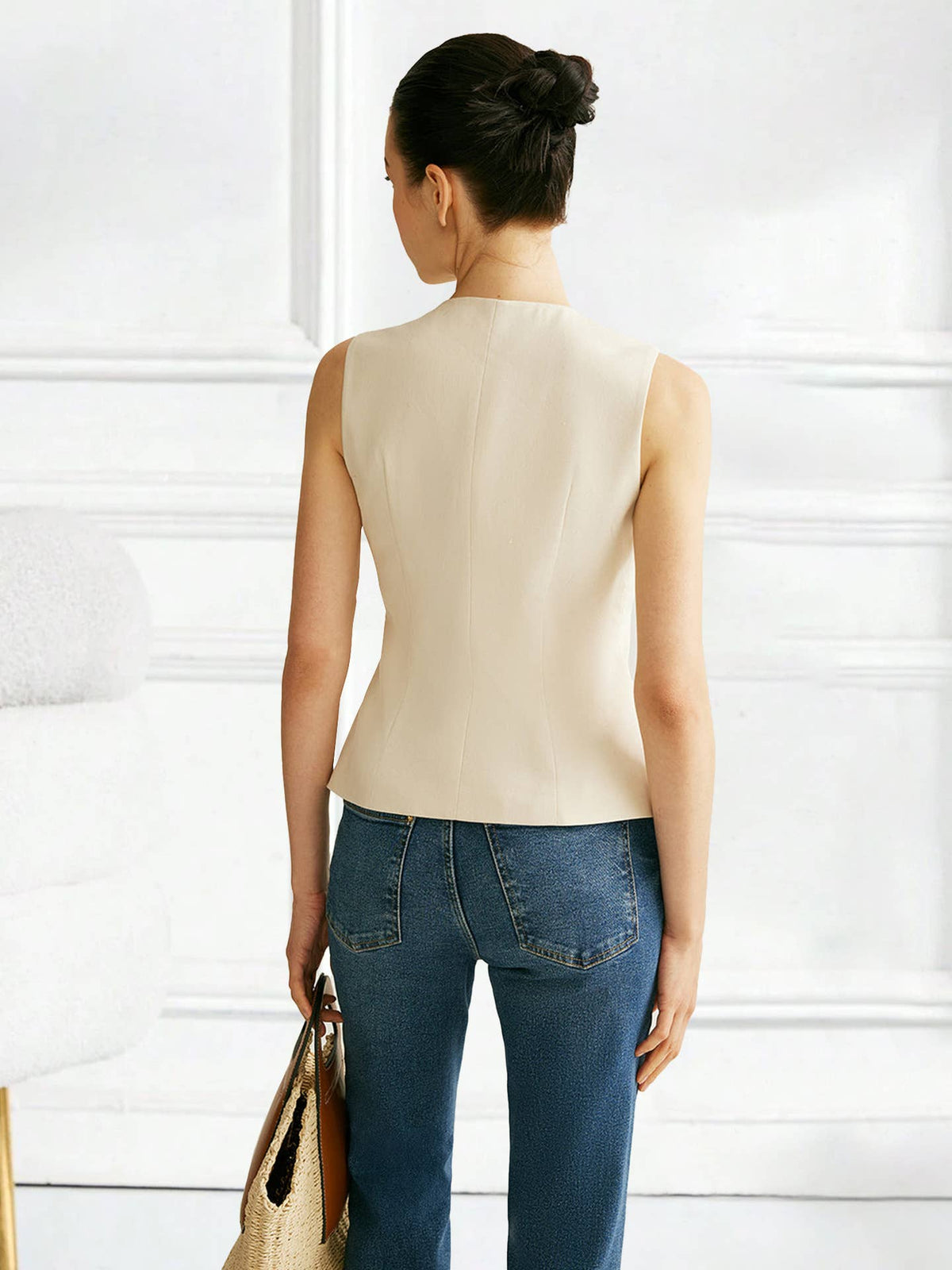 Giana Sleeveless Button Vest