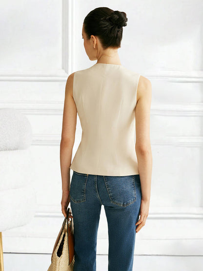 Giana Sleeveless Button Vest