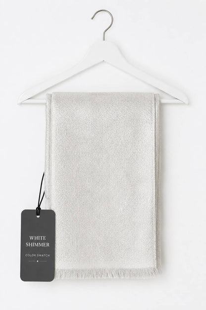 Metallic Shawl Wrap – Sparkle Fringe Oblong Evening