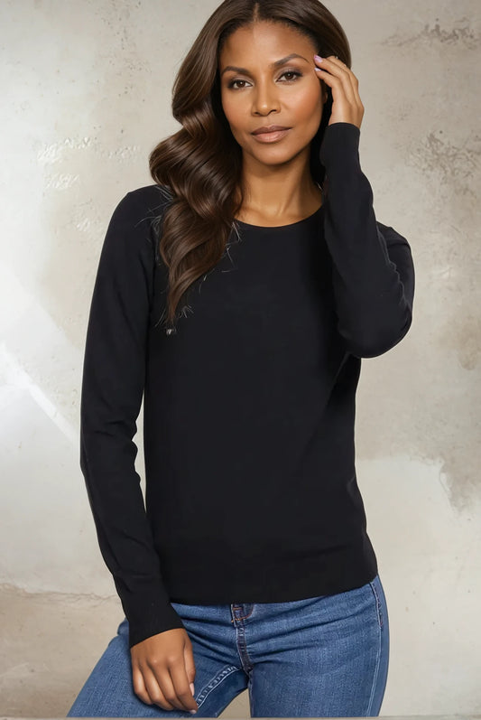 Uptown Girl Long Sleeve Crew Neck Basic Sweater
