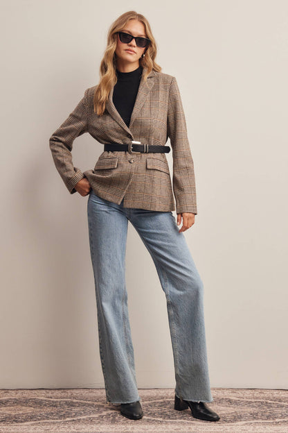 Plaid Tailored Blazer by Forte