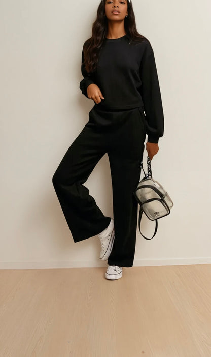 Knit Sweat Top and Pants Athleisure Lounge Sets