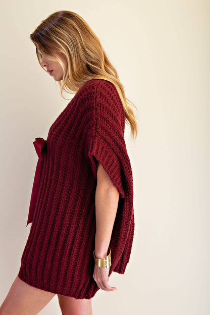 Front Bow Tie Sweater Vest