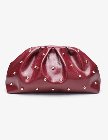 Studded  Rouched Evening Handbag