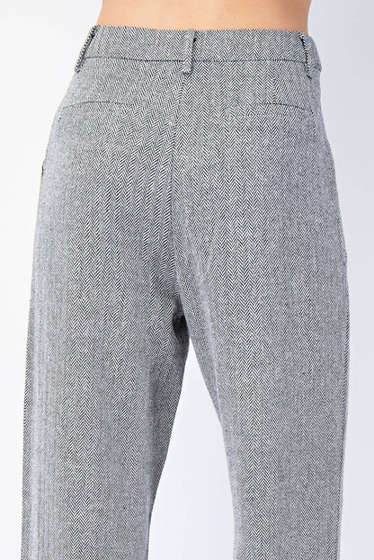 Herringbone Woven Trousers
