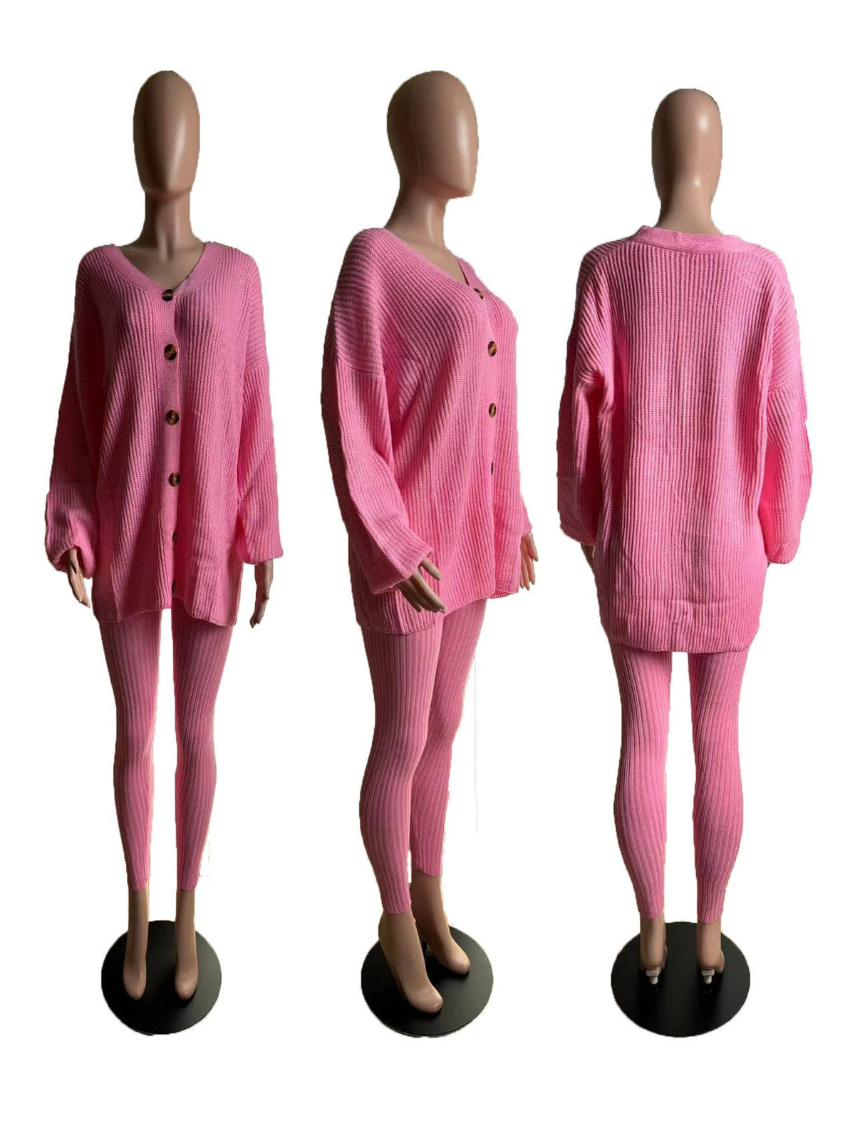 Tabitha Long-sleeved knitted sweater legging suits set 2pcs