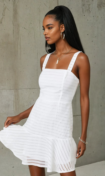 Jacquard Peplum Mini Dress