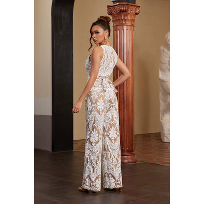Ariel Elegant Lace Wide Leg Pants