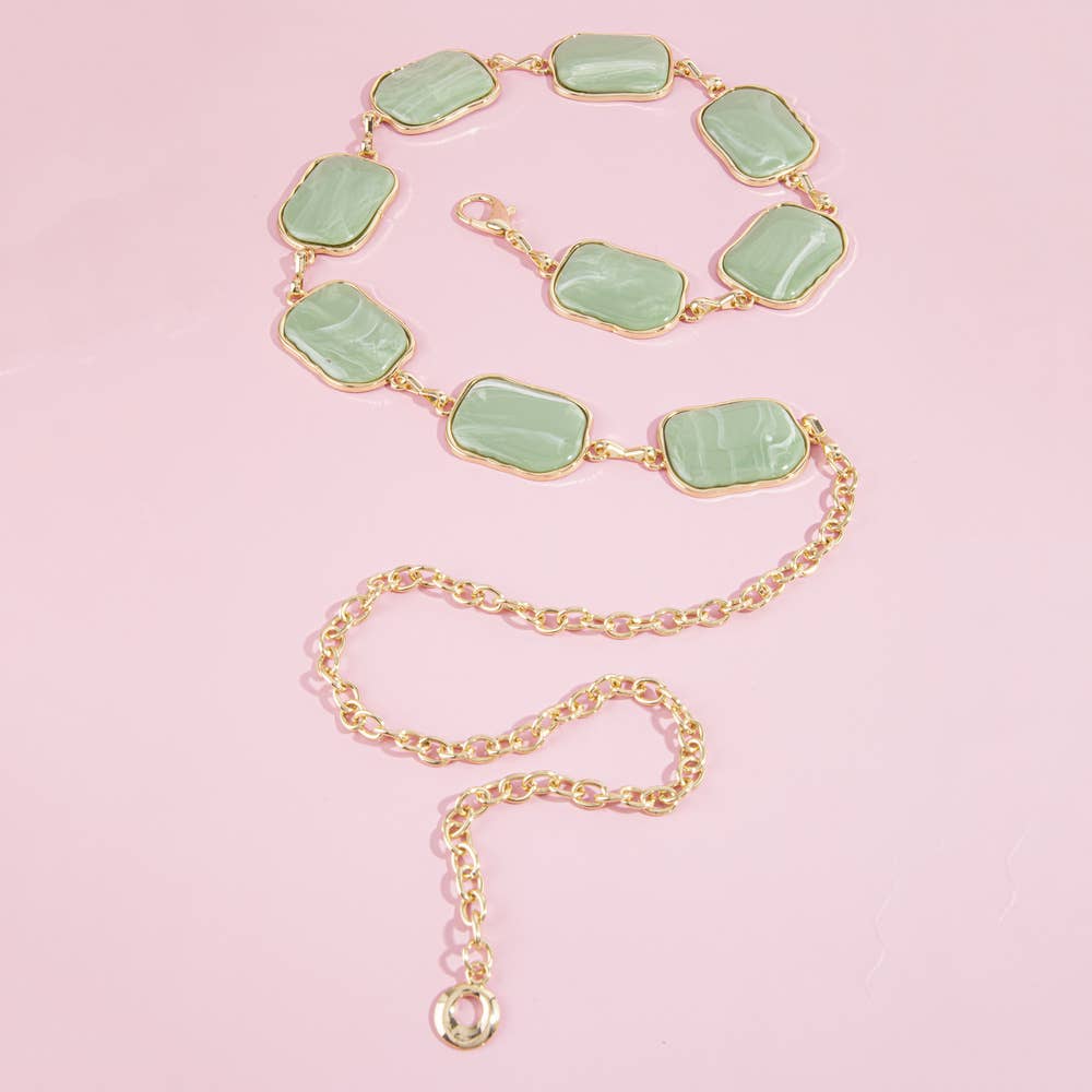 Marble Stone Gold Chain Belt
