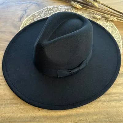 Vegan Felt Panama Hat W/Ribbon
