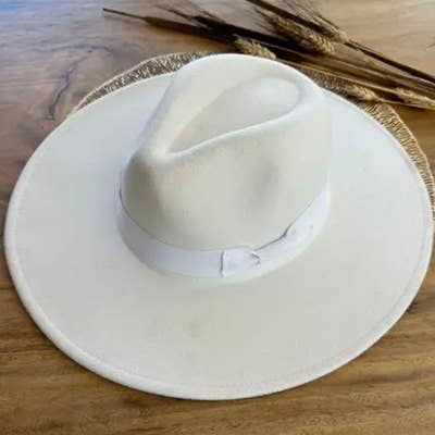 Vegan Felt Panama Hat W/Ribbon