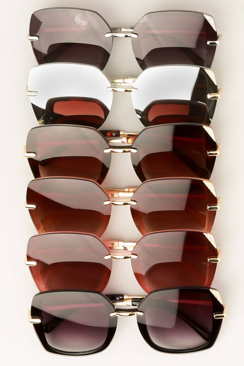 Women's Square Sunglasses with Rhinestone