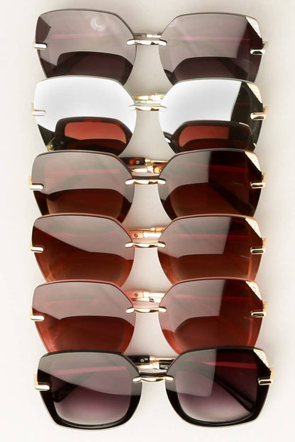 Women's Square Sunglasses with Rhinestone