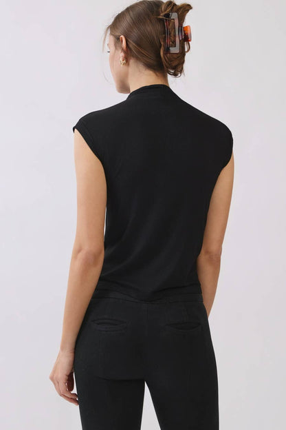 Rib Knit Mock Neck Top